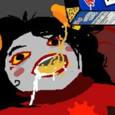 eating funny fllakes..... Aradia is my favorite troll btw